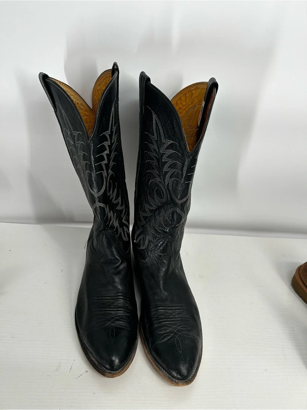Vintage Nocona Men's size 11.5 D Black Leather Cowboy Western Boots